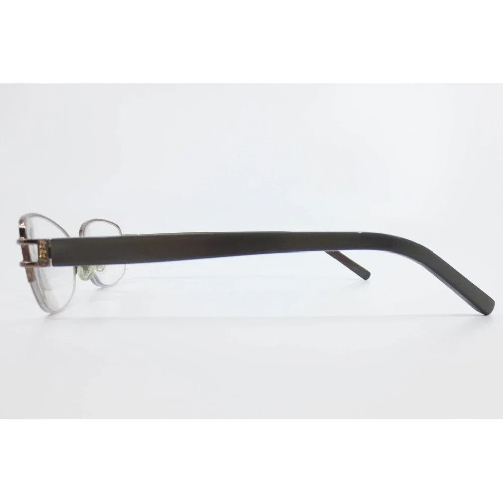 Copper Semi Rimless Eyeglasses Frames CL711 52-16-135 Brown Oval Rectangle